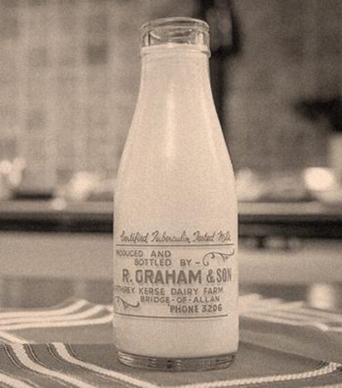 An old glass milk bottle from Graham's Family Dairy.