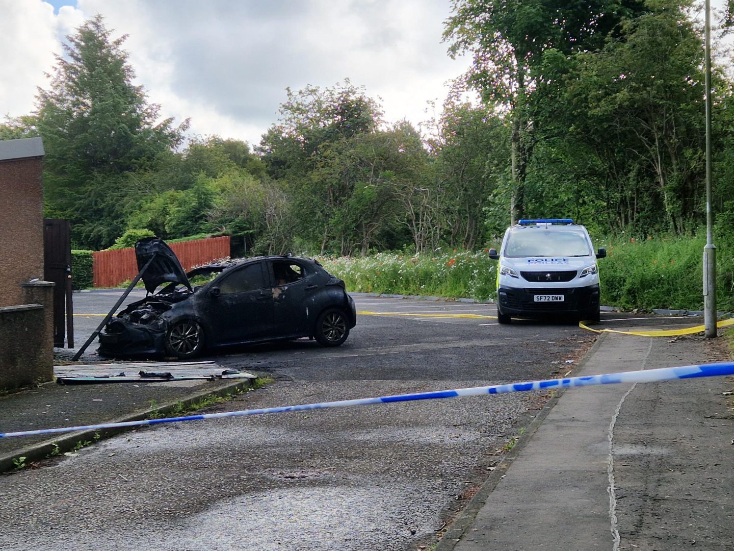 Aftermath of a fire at Hill View, Glenrothes