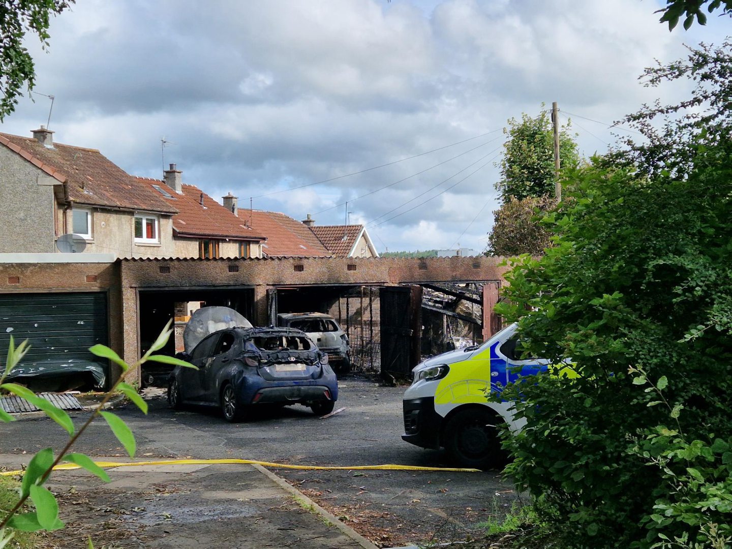 Aftermath of fire at Hill View, Glenrothes