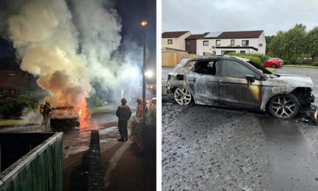 Car fire on Melville Close