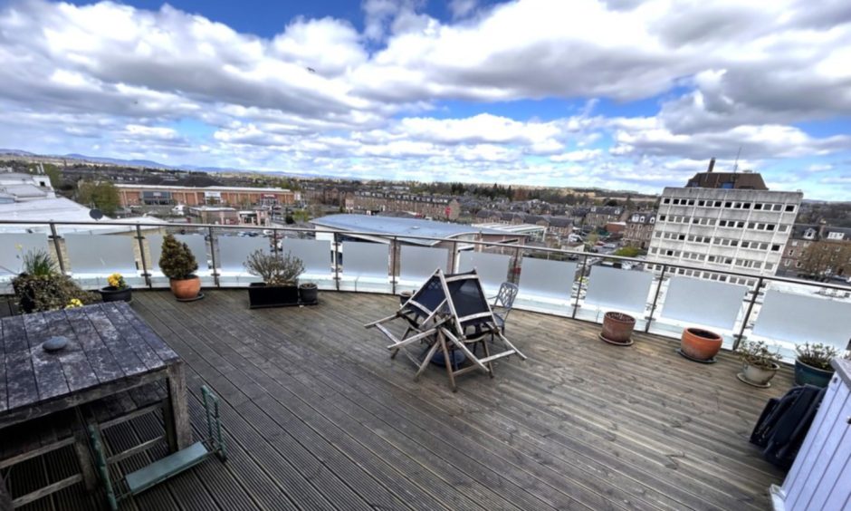 Balcony at Monart Road penthouse, Perth.