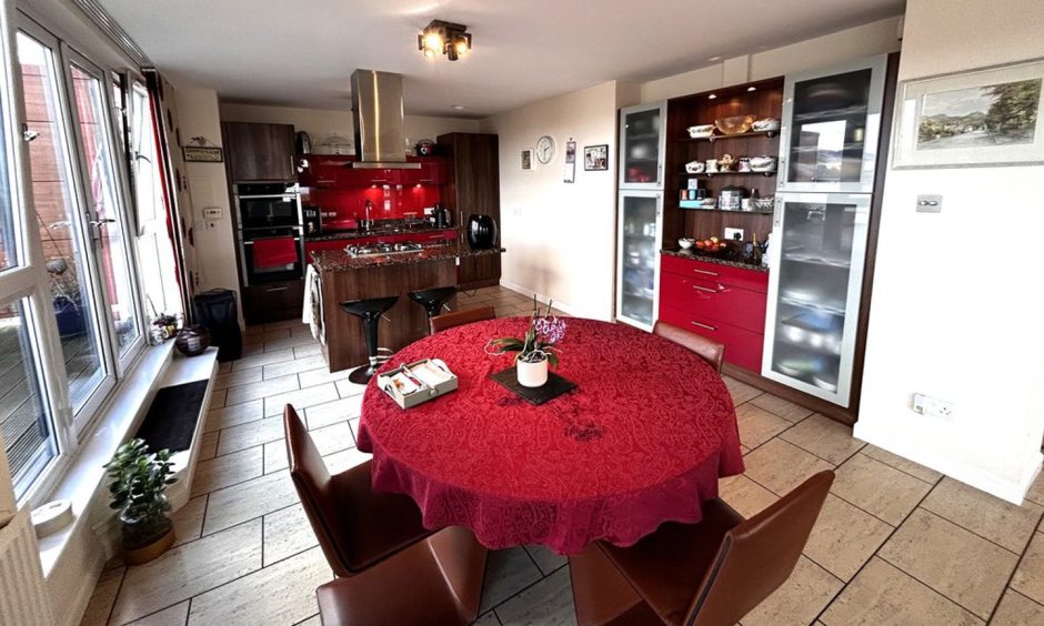 Dining room at Monart Road penthouse, Perth.