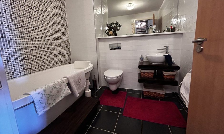 Bathroom at Monart Road penthouse, Perth.