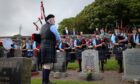 The Lathallan tribute at the grave of pipe band founder Harry Stott. Image: Supplied