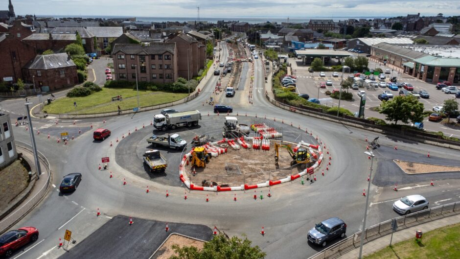 Work on Arbroath's Place for Everyone active travel scheme.