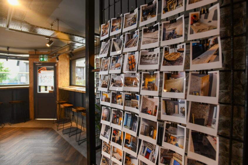 Pictures on show inside the restaurant showing a timeline of the restaurant's transformation.