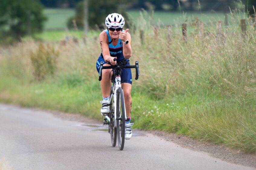 Action from Forfar triathlon.