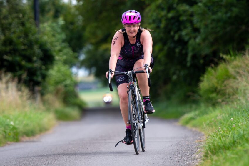 Action from Forfar triathlon.