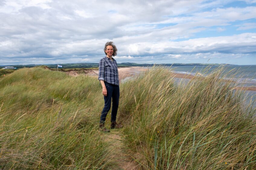 Kate Munro of Angus Climate Hub at Montrose seafront.