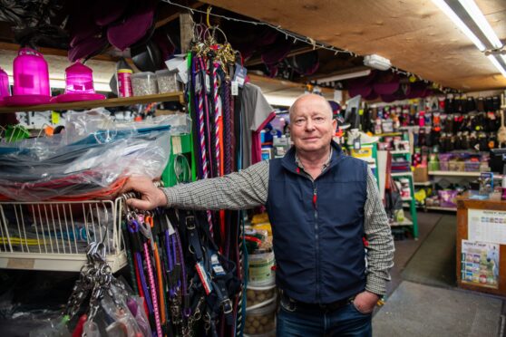 David Conchie in the shop at Rowanlea Riding School. Image: Kim Cessford/DC Thomson