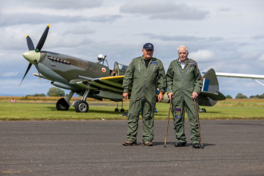 James Smith from Dunning with Spitfire expert, Mark Hellier.