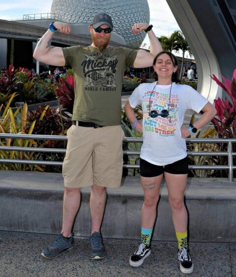 Perthshire powerlifter Kayleigh with her partner Mike.