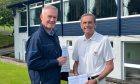 Kilmac development director Derek Ross (left) and Craigie Hill Golf Club captain Dave Mitchell