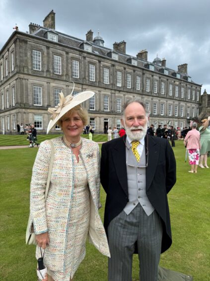 Lord and Lady Mansfield at the royal garden party in Edinburgh