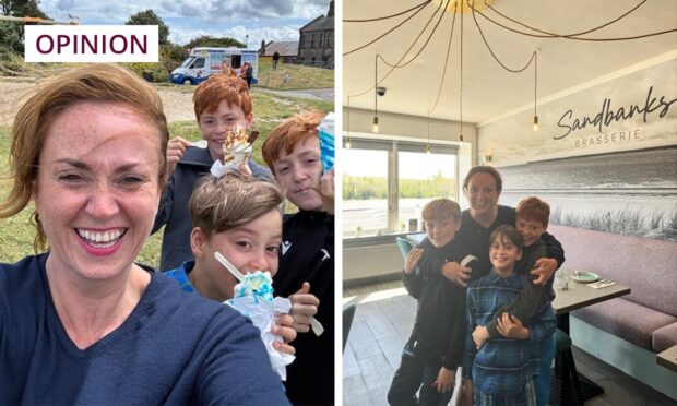 Martel Maxwell and her sons enjoyed a day out in Broughty Ferry - but not the one they had planned. Image: Martel Maxwell