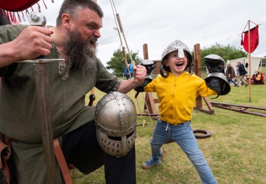 Riley Johnstone (4) and Tim Marchant. Image: Alan Richardson