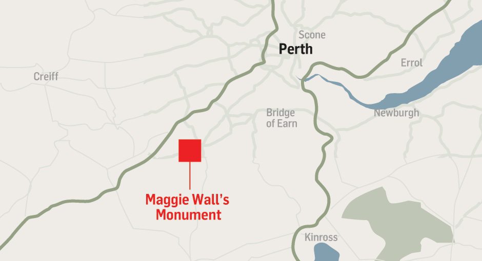 Annalise was killed at Maggie Wall’s Monument, near Perth. Picture shows locator graphic of area where Annalise was killed.