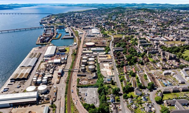 The former oil refinery on East Dock Street, Dundee, is for sale. Image: CBRE/Nynas UK