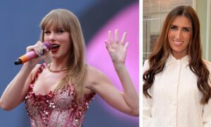 A split image of Taylor Swift and Robyn Goodfellow.