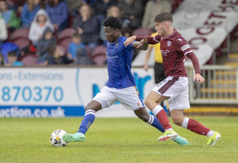 Aaron Essel in action against Arbroath.