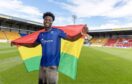 Aaron Essel has been unveiled as a St Johnstone player. Image: Graeme Hart/PPA