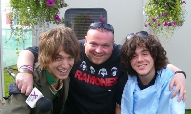 To go with story by Rebecca Baird. Jim Gellatly Big Interview Picture shows; Jim Gellatly with Paolo Nutini and Kyle Falconer. na. Supplied by Image: Supplied.  Date; Unknown