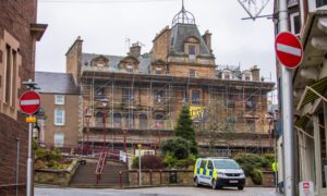 Drummond Arms, covered in scaffolding