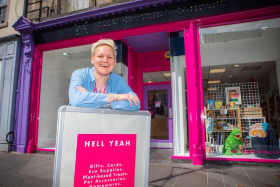 The manager of the Hell Yeah store on Perth's High Street, Claire Gardiner, has seen recent success after moving further down the street.  Image: Steve MacDougall/DC Thomson