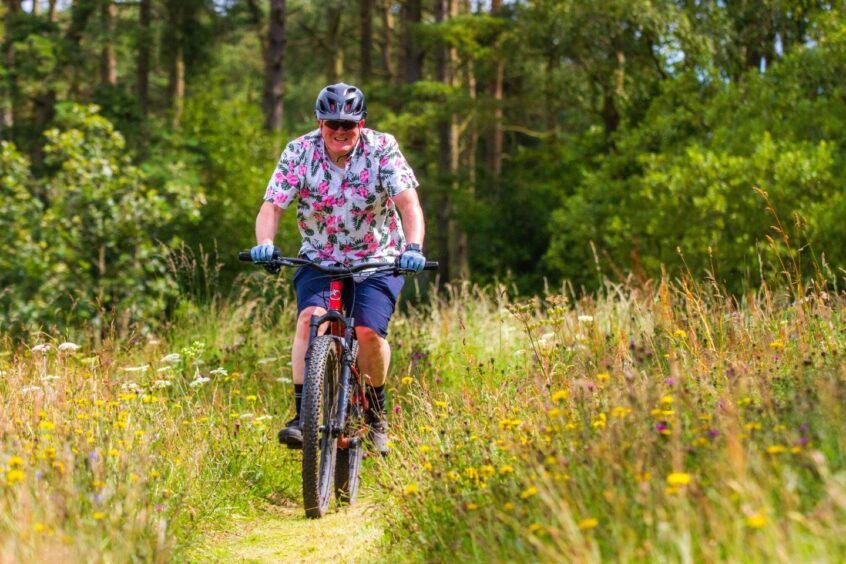 Mountain biking competition on new trails at Crombie Country Park in Angus.