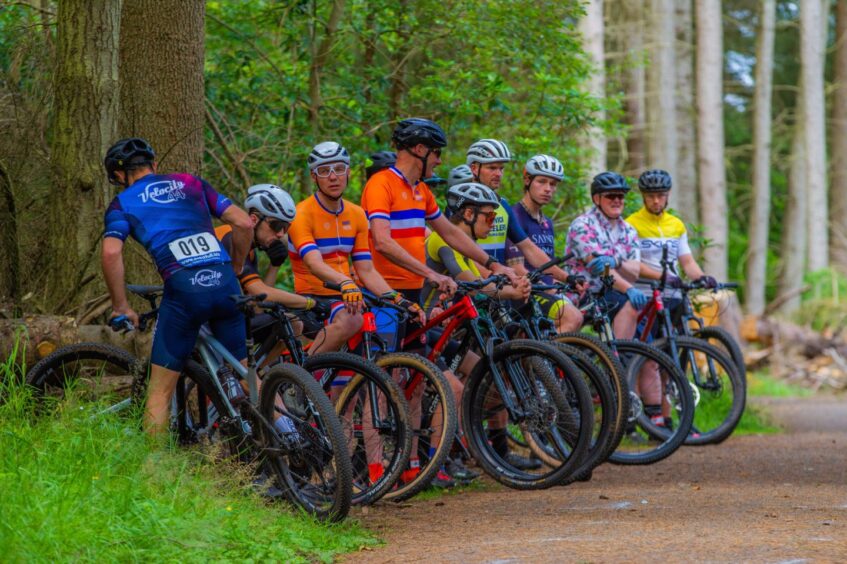 Mountain biking competition on new trails at Crombie Country Park in Angus.