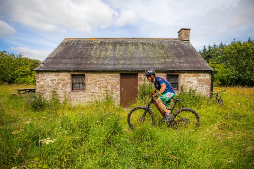 Mountain biking competition on new trails at Crombie Country Park in Angus.