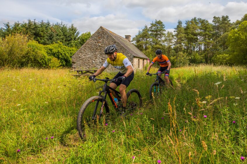 Mountain biking competition on new trails at Crombie Country Park in Angus.