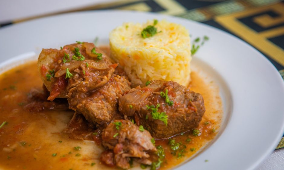 Stifado with rice.