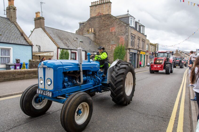 Tractors in Carnoustie gala day parade.