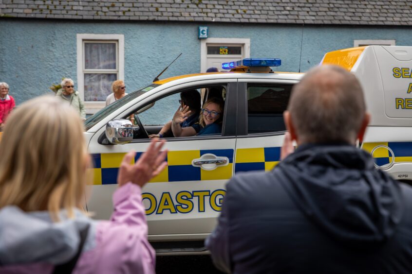 Coastguard in Carnoustie gala parade.