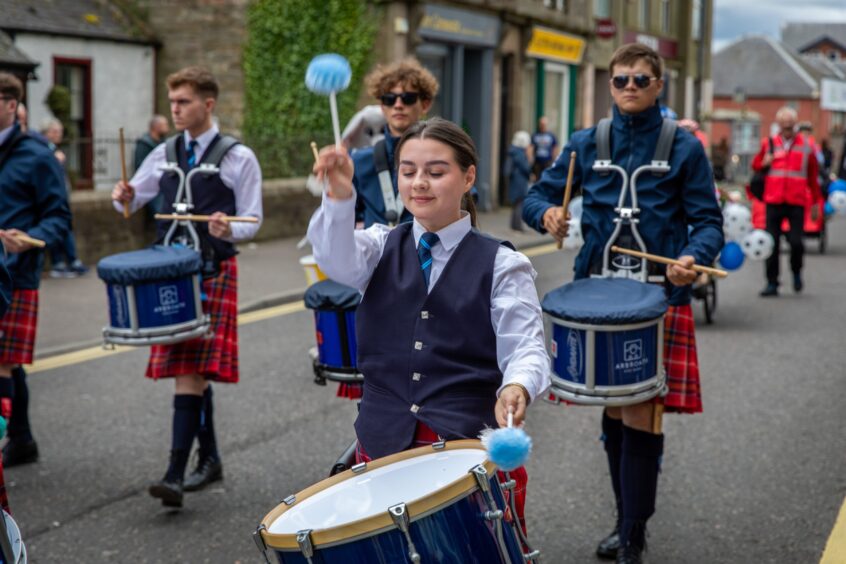 Pipe band at Carnoustie gala day.