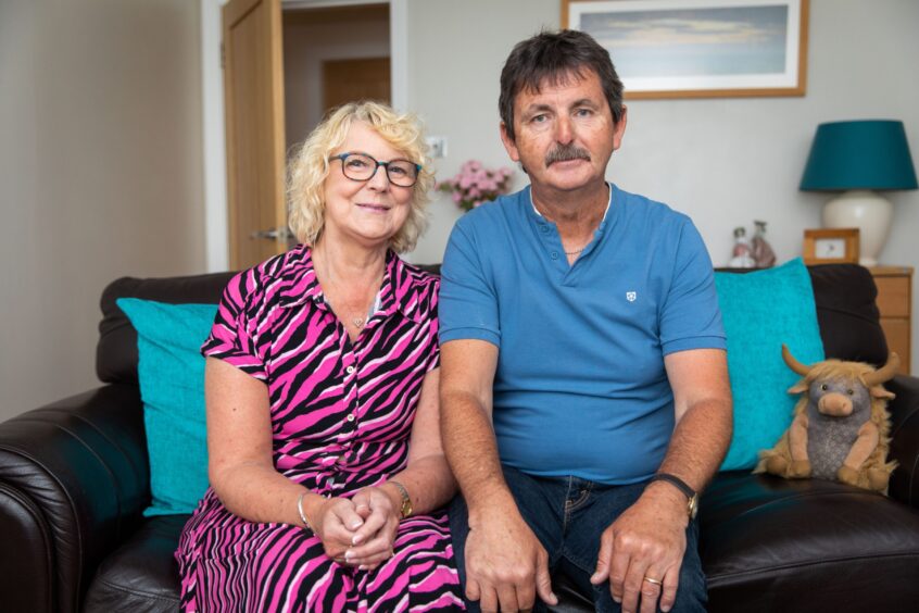 David with his wife Karen, 62, at their home in Kinghorn. 