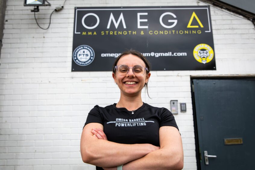 Kayleigh outside the Omega gym in Perthshire where she trains.