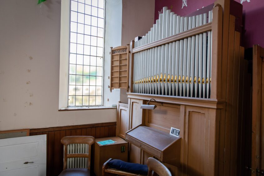 The church organ is still in place