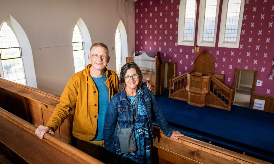 Andy and Carol Duff inside Largo St David's Church