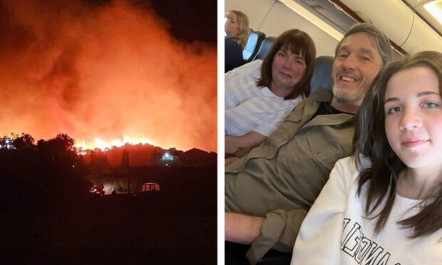 Tracy,Steven and Amelia Roe from Dunfermline were caught up in the Kos wildfire emergency.