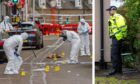 Police are guarding a home in Kirkton as part of the investigation into an attempted murder on Strathmartine Road, Dundee. Images: Steve MacDougall/Kim Cessford/DC Thomson