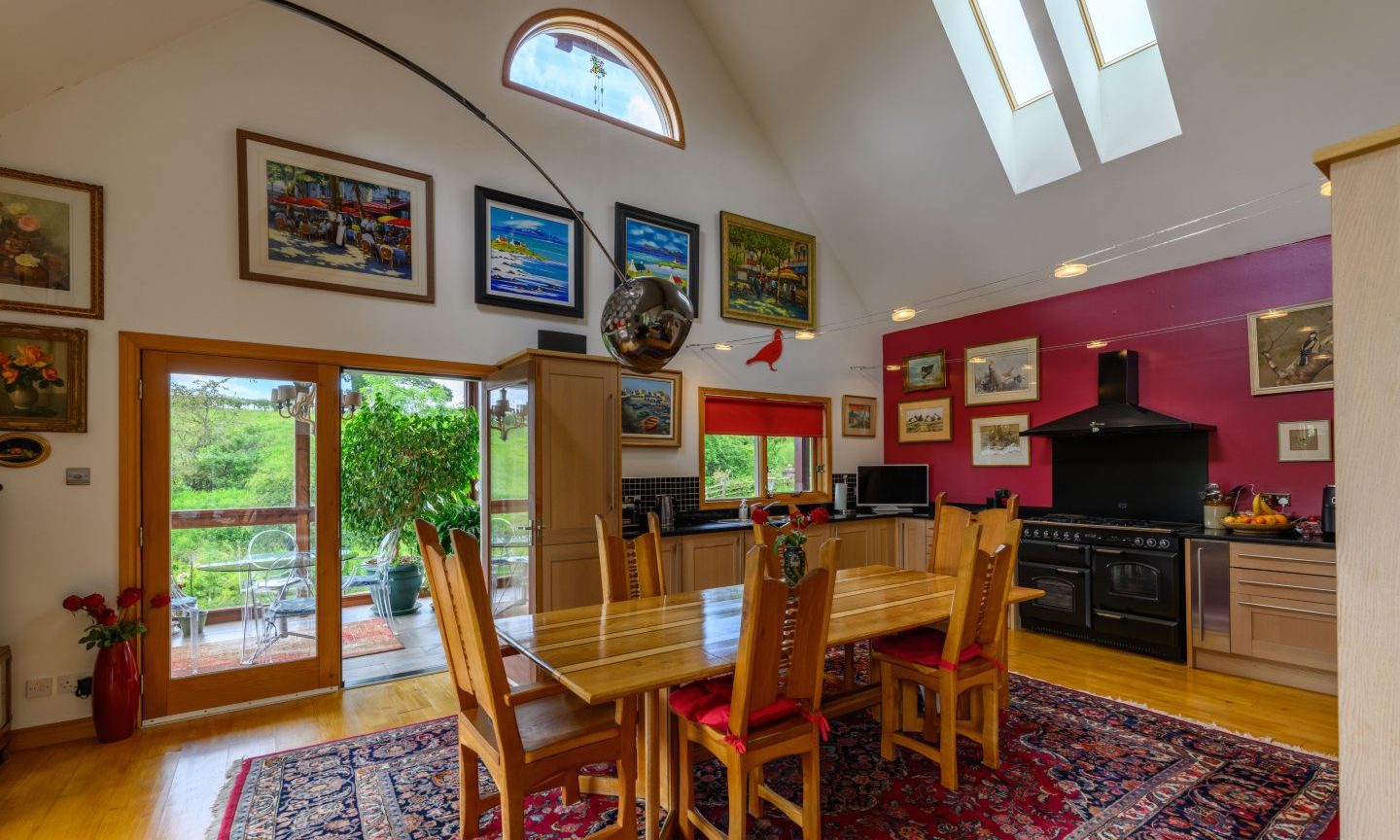 The spacious kitchen and dining area. 