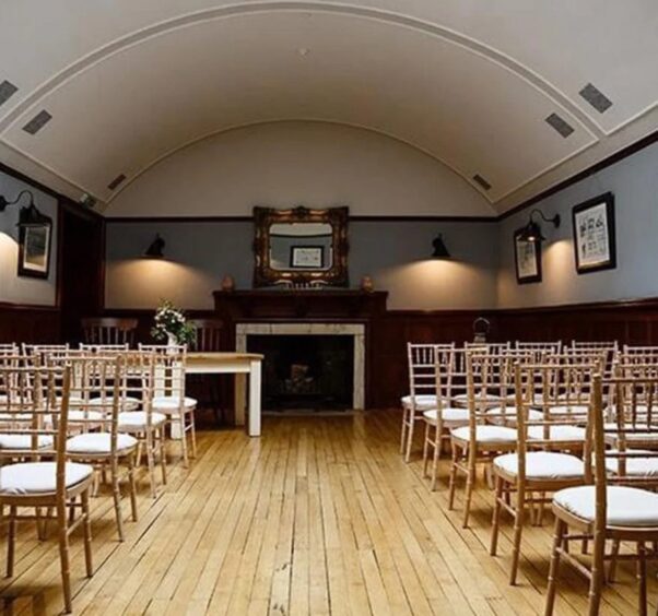 Function room used for wedding ceremonies.