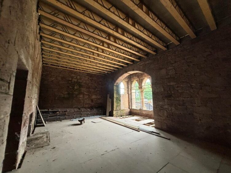 Inside the French-Gothic building. 