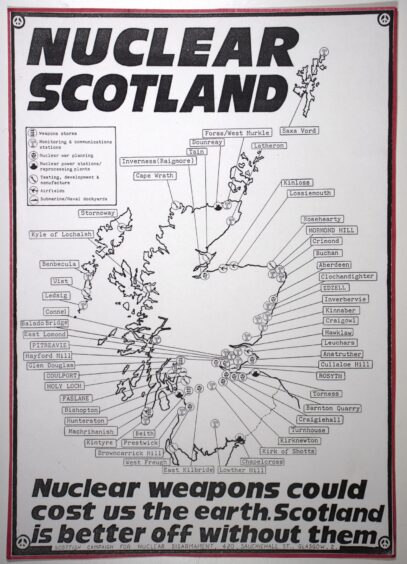 A CND map in 1980 which indicated potential Soviet targets.