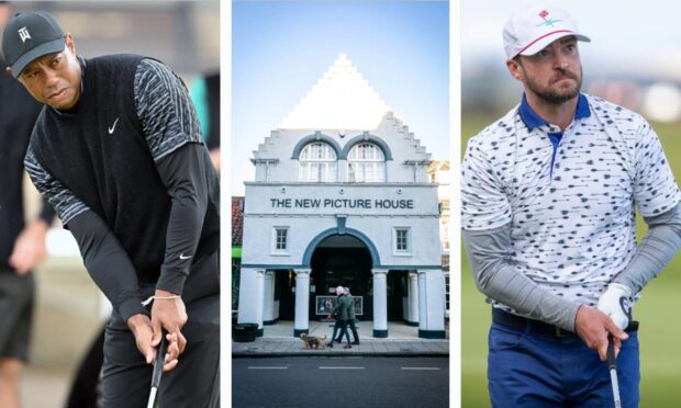 Tiger Woods and Justin Timberlake's plans to turn St Andrews' New Picture House cinema into a sports bar have been approved. Image: Ian Rutherford/Shutterstock/Steve Brown/DC Thomson/PA Wire/PA Images