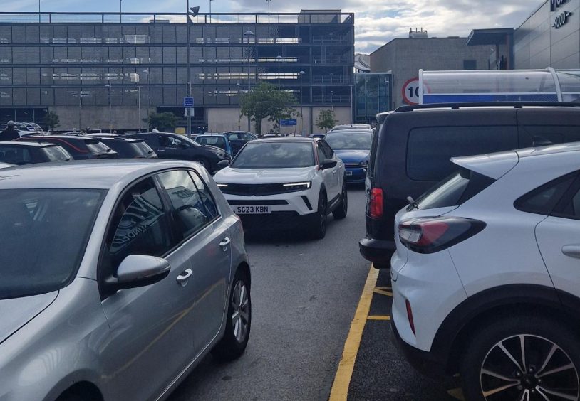 Long queues of traffic formed at the Gallagher Retail Park