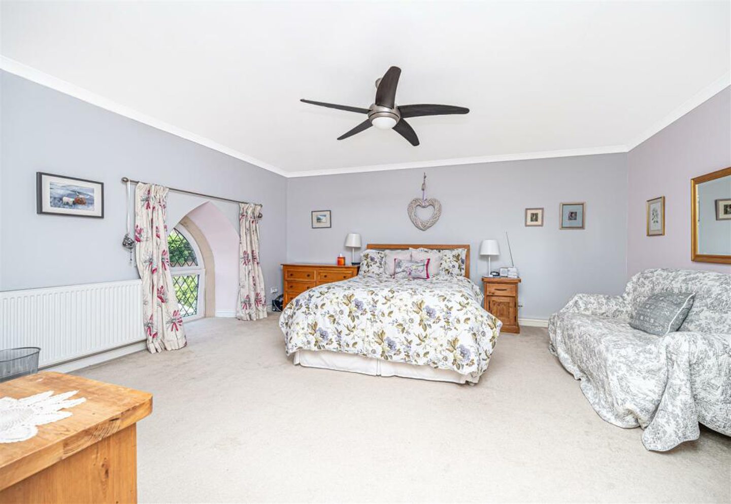 The principal bedroom which features an ensuite.