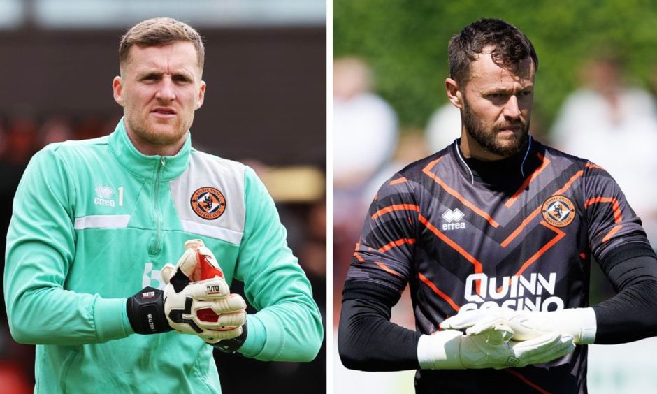 Dundee United Jack Walton, left, and Dave Richards.